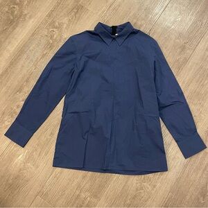Marni Long Sleeve Dress Shirt in Navy Blue